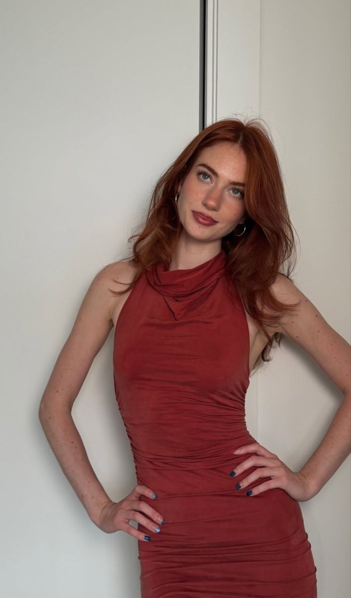 Elegant Brick Red High Collar Open Back Slim Hip Birthday Party Homecoming Dress
