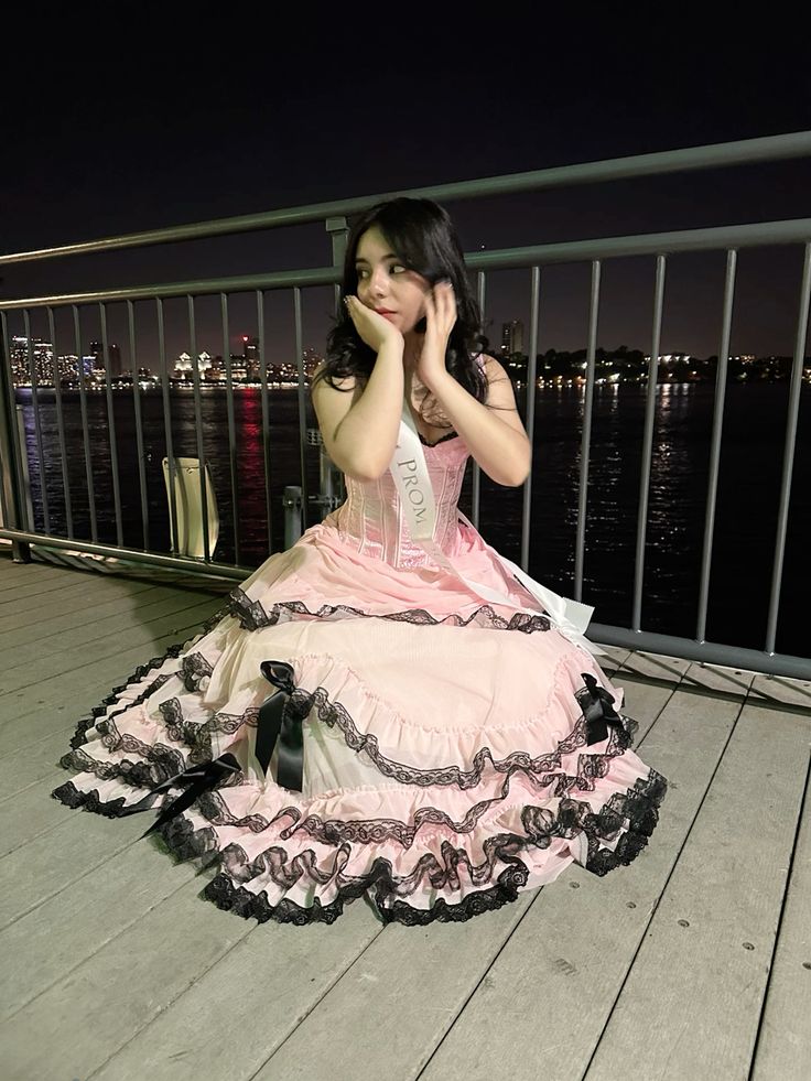 Princess Pink Spaghetti Strap Boned Bow Lace Tulle Long Prom Dress Evening Dress