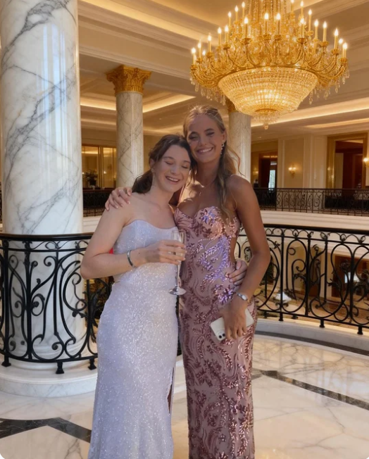 Sweet Pink Mermaid Spaghetti Strap Deep V-Neck Backless Sequin Long Prom Dress Evening Dress