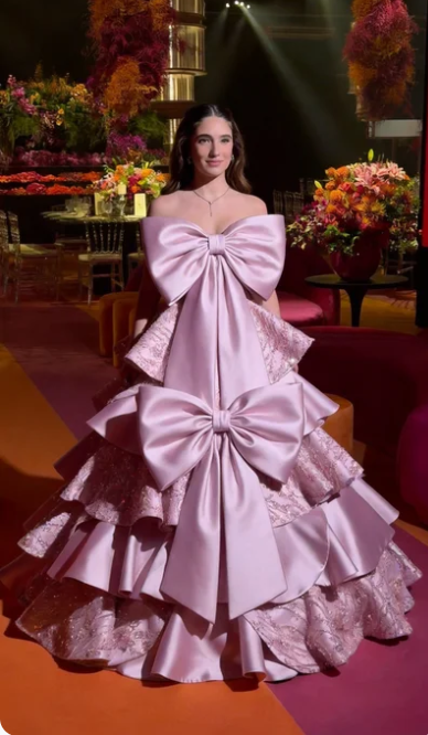 Sweet Pink & Purple Strapless Double Bow Layered Satin Ball Gown Sweet 16 Dress