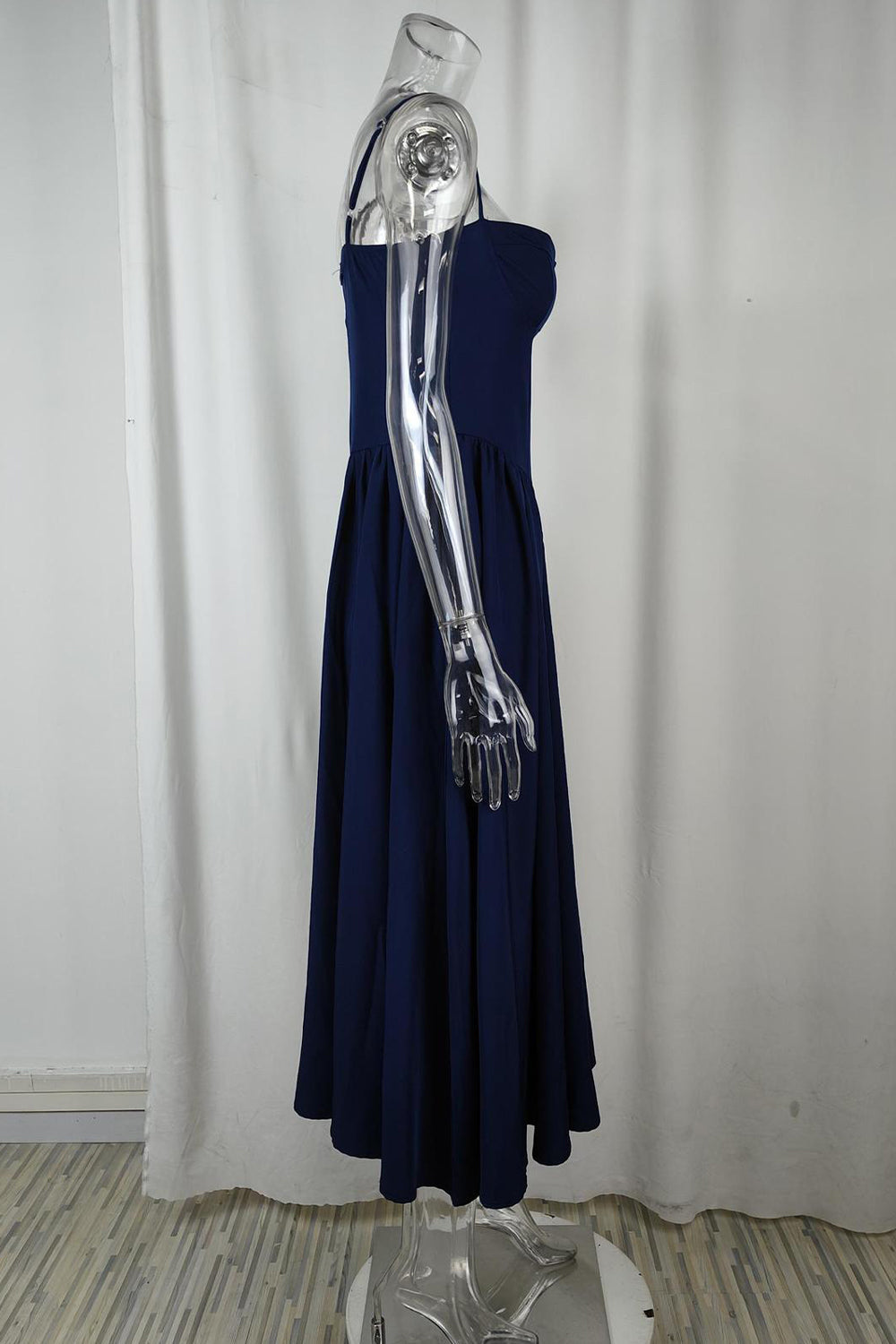 Simple A-Line Spaghetti Straps Tea Length Graduation Party Dress