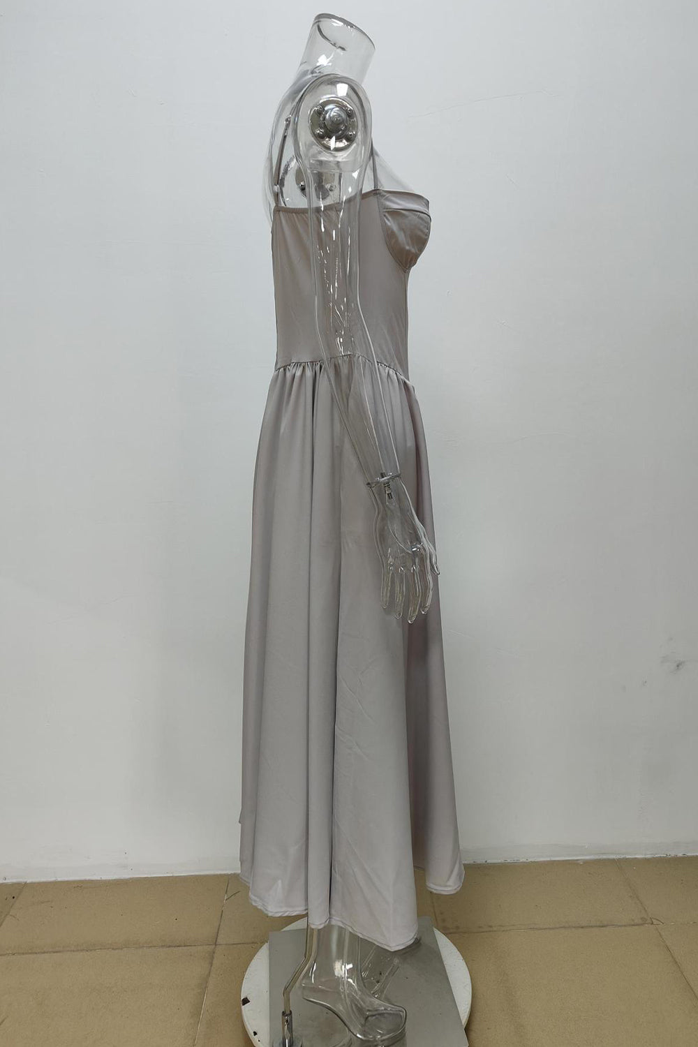 Simple A-Line Spaghetti Straps Tea Length Graduation Party Dress