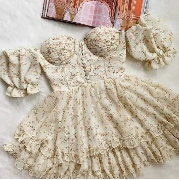 Vintage Floral Homecoming Dress Summer Dress Y2886 by simplepromdress
