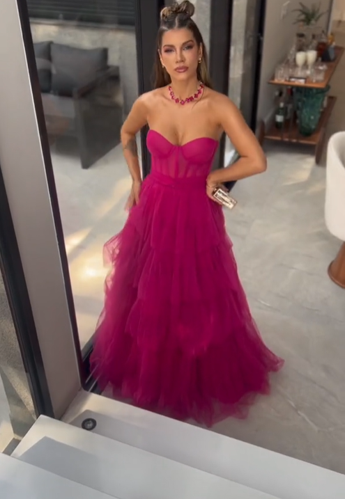 Sweetheart Neckline A-line Tulle Prom Dress,Formal Dress - View 5 | VelvetHem