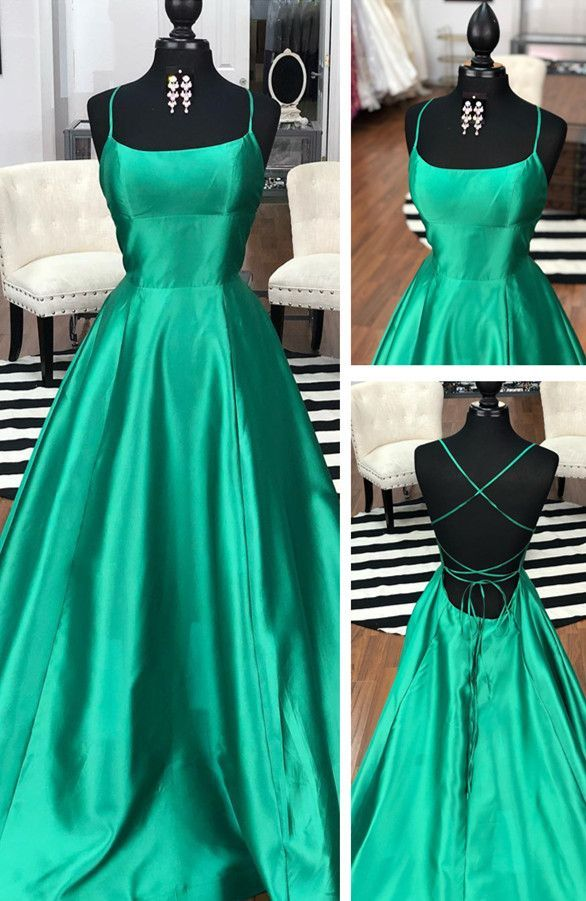 Simple Prom Dress, Elegant Green Prom Dress,Long Prom Dress, Floor Length Graduation Dress - VelvetHem