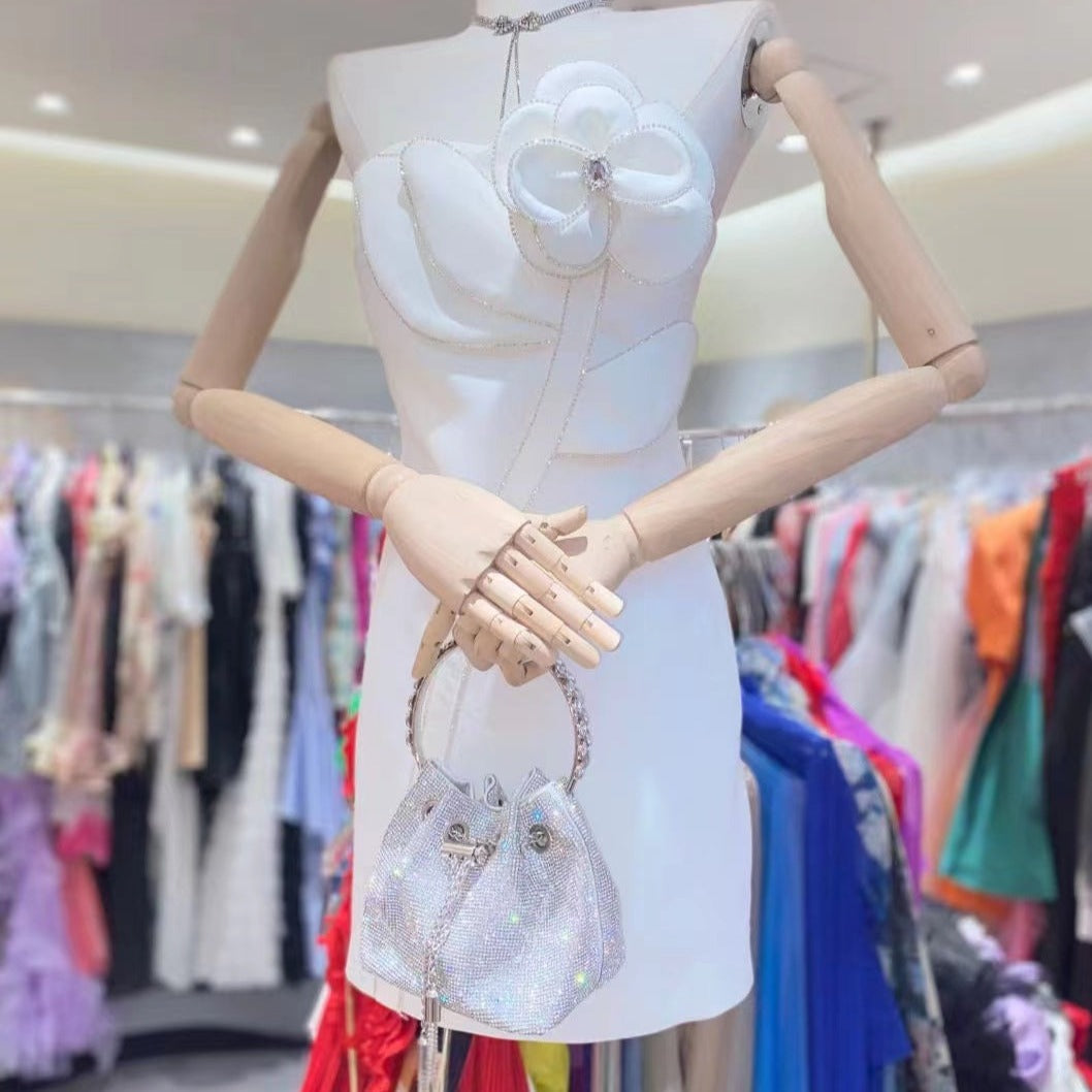 Paloma Rhinestone Floral Embellished Mini Dress