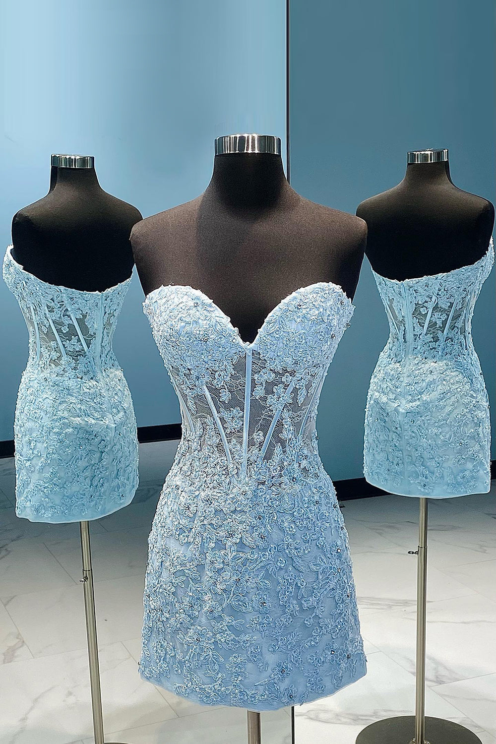 Mint Homecoming Dresses Lace Sweetheart Tight Short Cocktail Dresses