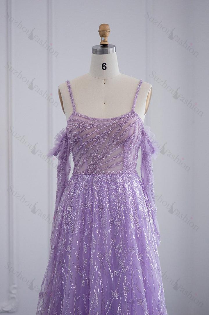 Pink Prom Dress Long Sleeve Tulle Off the Shoulder A Line Evening Formal Dress With Sparkle Appliques