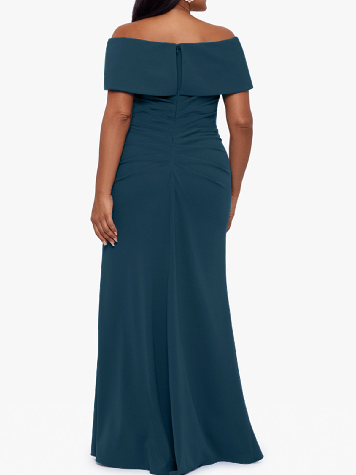 Plus Size Off the Shoulder Mermaid Trumpet Sleeveless Mother Of The Bride Long Dress