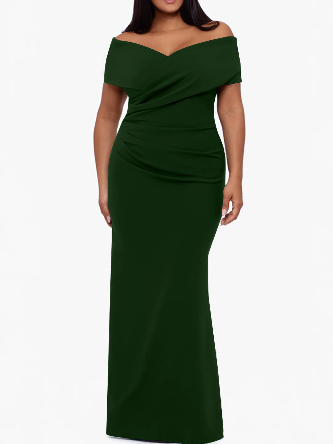 Plus Size Off the Shoulder Mermaid Trumpet Sleeveless Mother Of The Bride Long Dress
