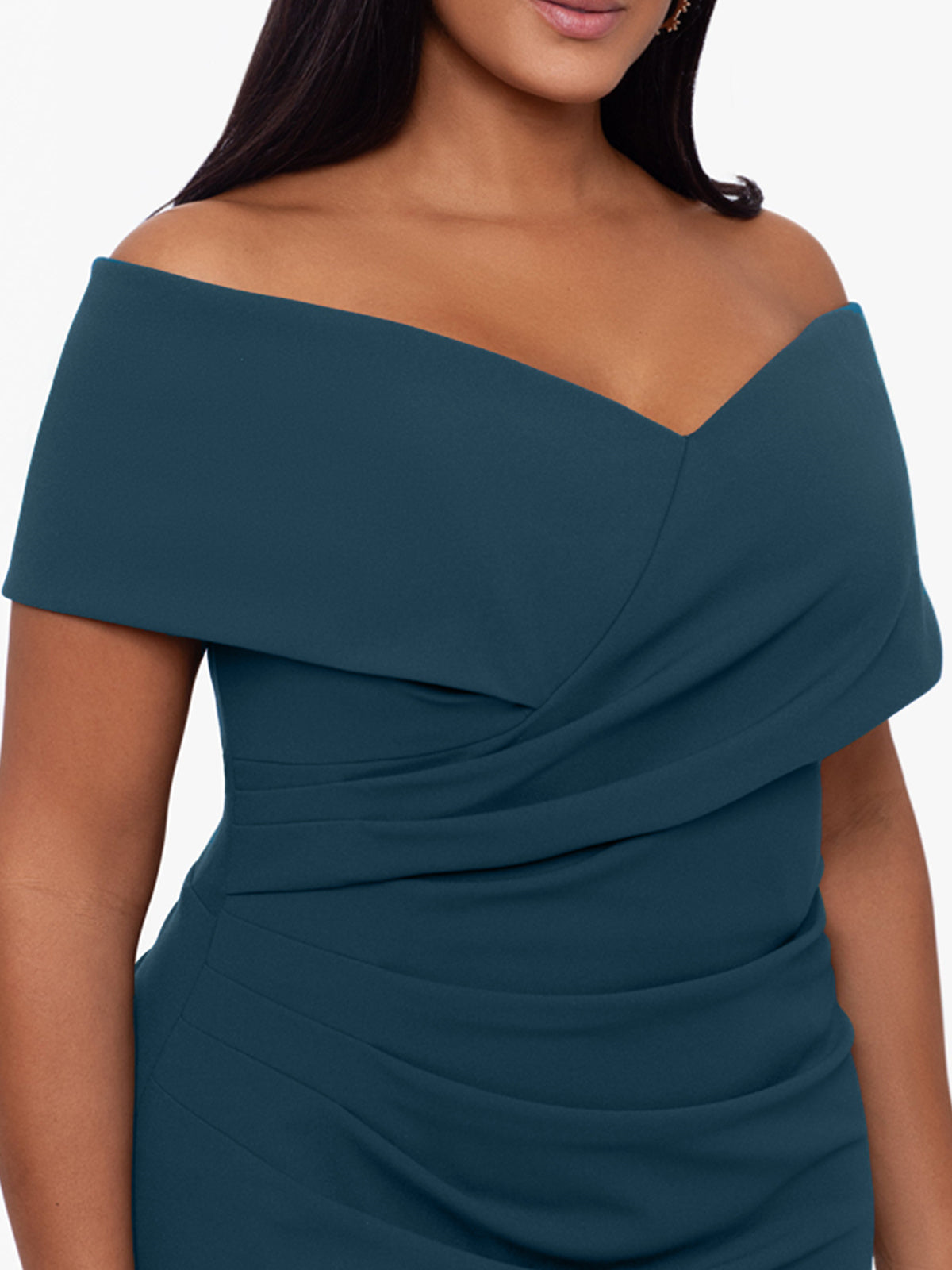 Plus Size Off the Shoulder Mermaid Trumpet Sleeveless Mother Of The Bride Long Dress