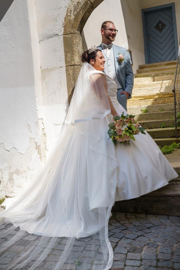 Plus Size Wedding Dresses V Neck A Line Satin Bridal Gowns