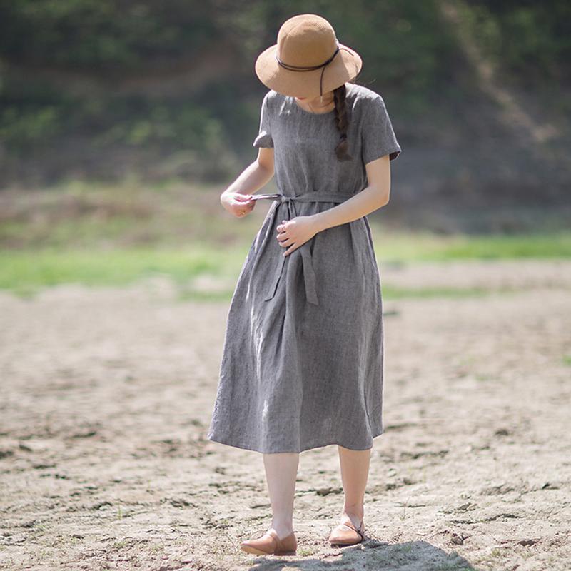 Plus Size Comfortable Solid Color Pullover Dress