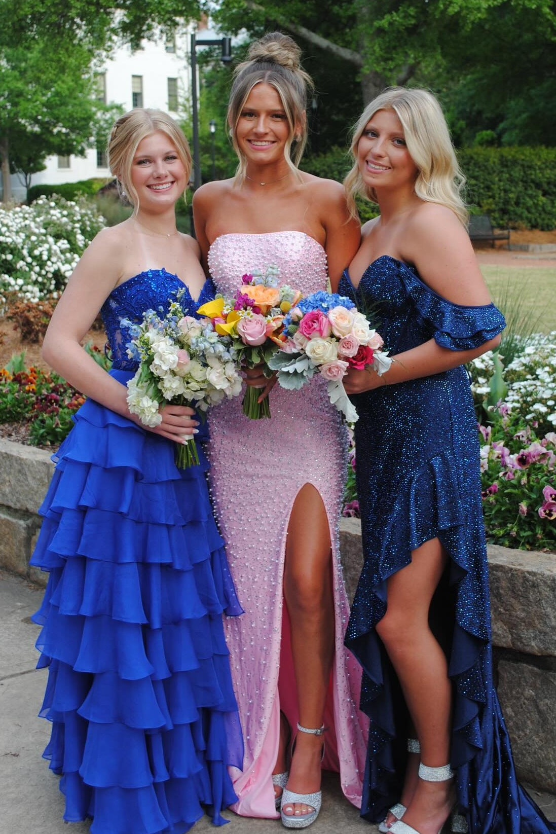 Pretty Mermaid Strapless Pink Long Prom Dress with Pearls - View 7 | VelvetHem