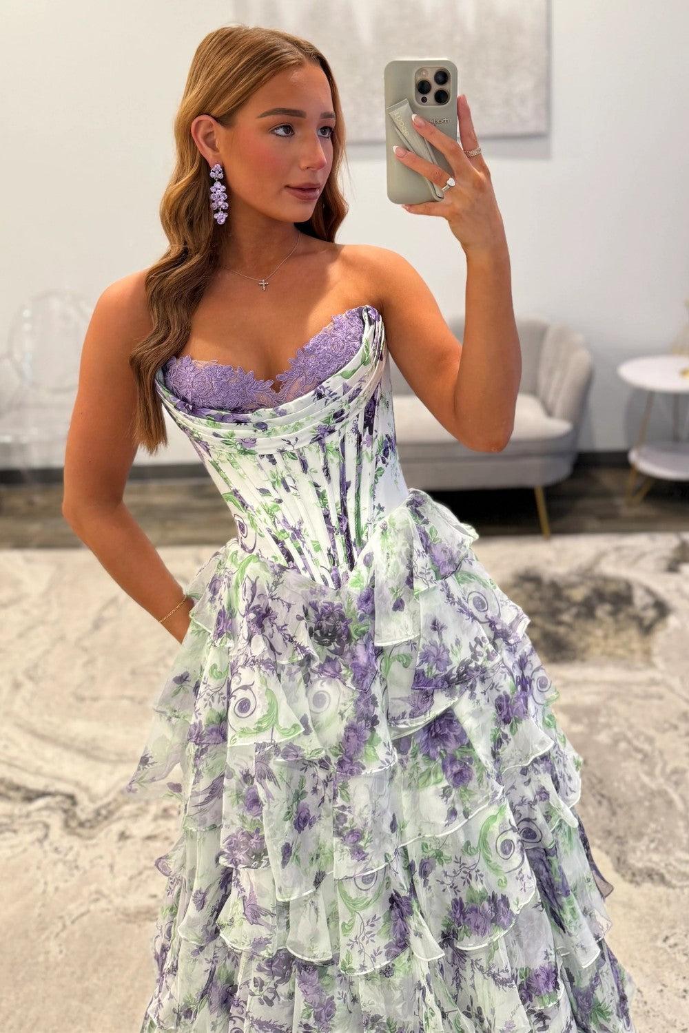 Suzhoufashion Princess A Line Sweetheart Pink Corset Prom Dress With Ruffles Appliques Formal Evening Gown