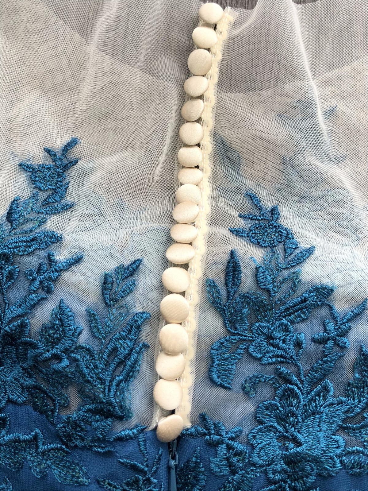 Jewel Neck A Line Long Mother of the Bride Pantsuit with Applique and 3/4 Sleeves