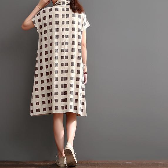 Print  New summer linen dress plus size shift dresses