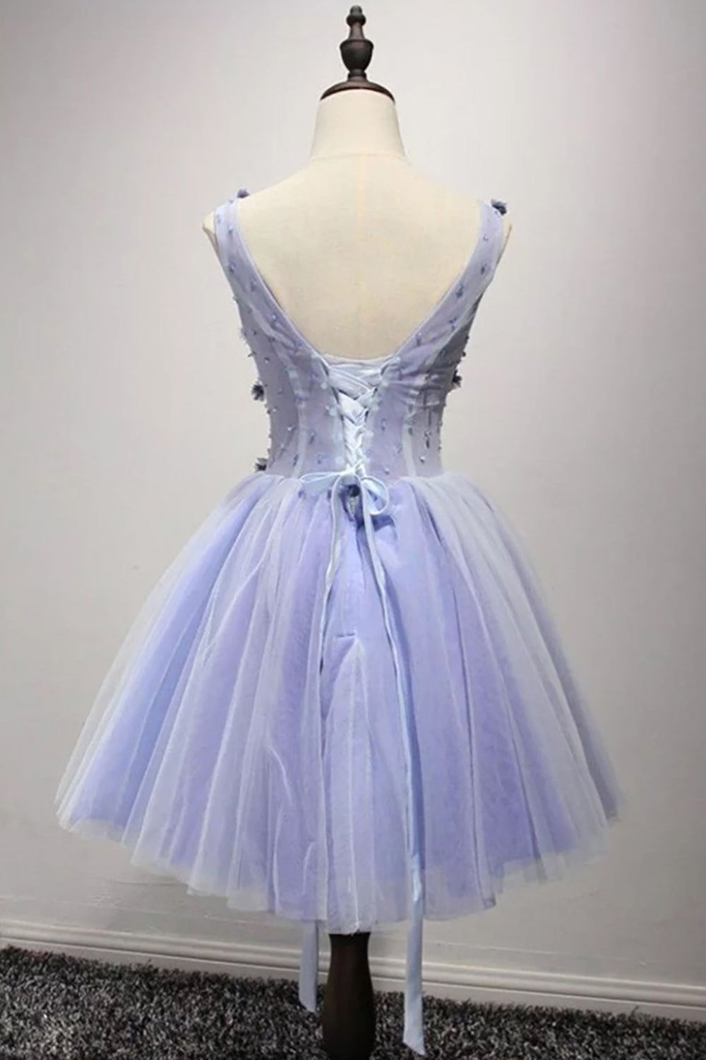 Purple Homecoming Dresses V Neck A Line Prom Dress
