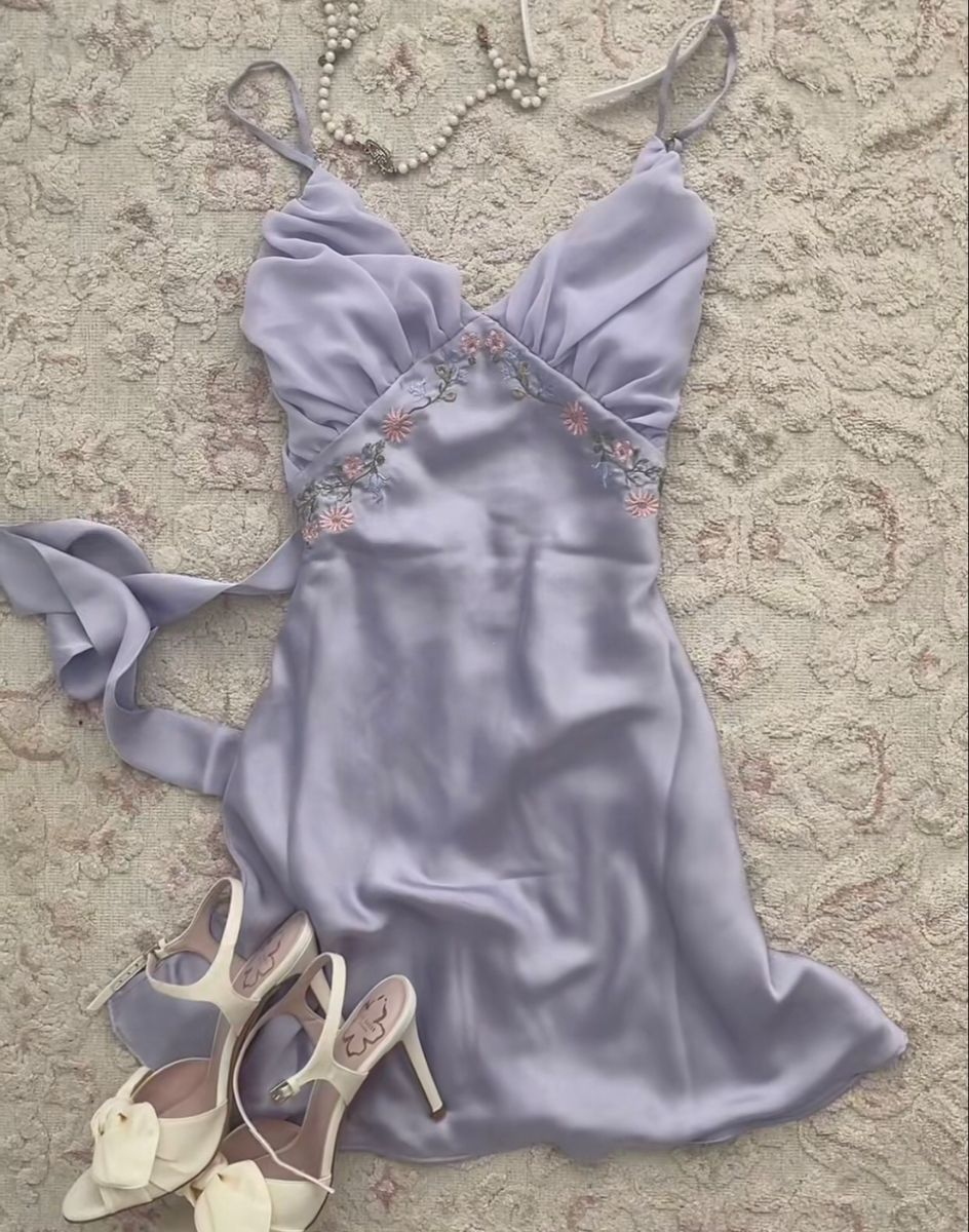Light Purple V Neck Homecoming Dress,Sexy Party Dress Y2971 - VelvetHem