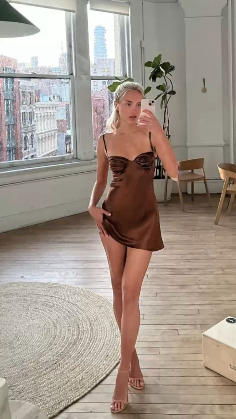 satin homecoming dress,party outfit, classy outfit, unique hoco dress short Y2992 - VelvetHem
