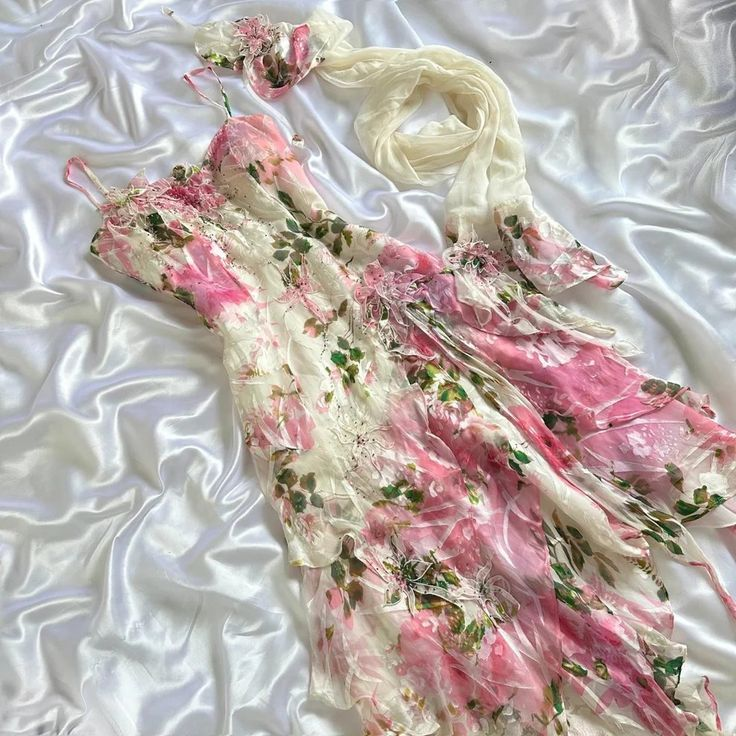 Beautiful Straps Chiffon Print Floral Evening Dress Formal Party Prom Dress - View 2 | VelvetHem