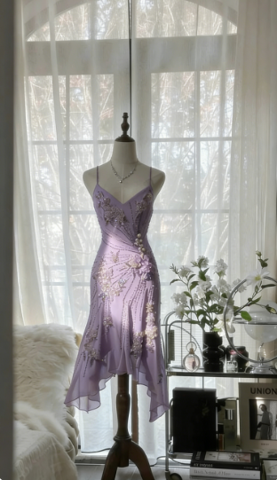 Vintage Green Chiffon Beaded Birthday Dress Homecoming Dress - View 8 | VelvetHem