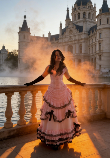 Princess Pink Spaghetti Strap Boned Bow Lace Tulle Long Prom Dress Evening Dress