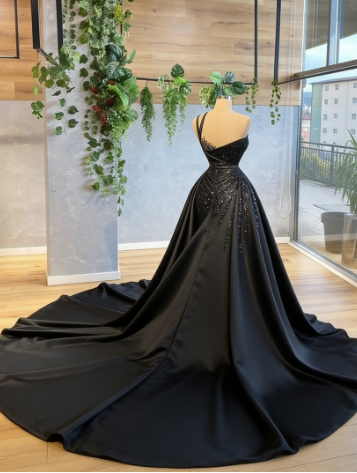 New Arrival black Long evening Prom Dress