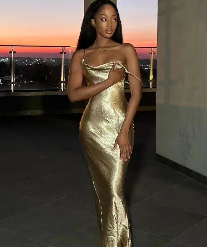 Elegant Satin Backless Maxi Dress For Women Spaghetti Strap Sleeveless Night Club Long Prom Party Dress fg6148 - View 3 | VelvetHem