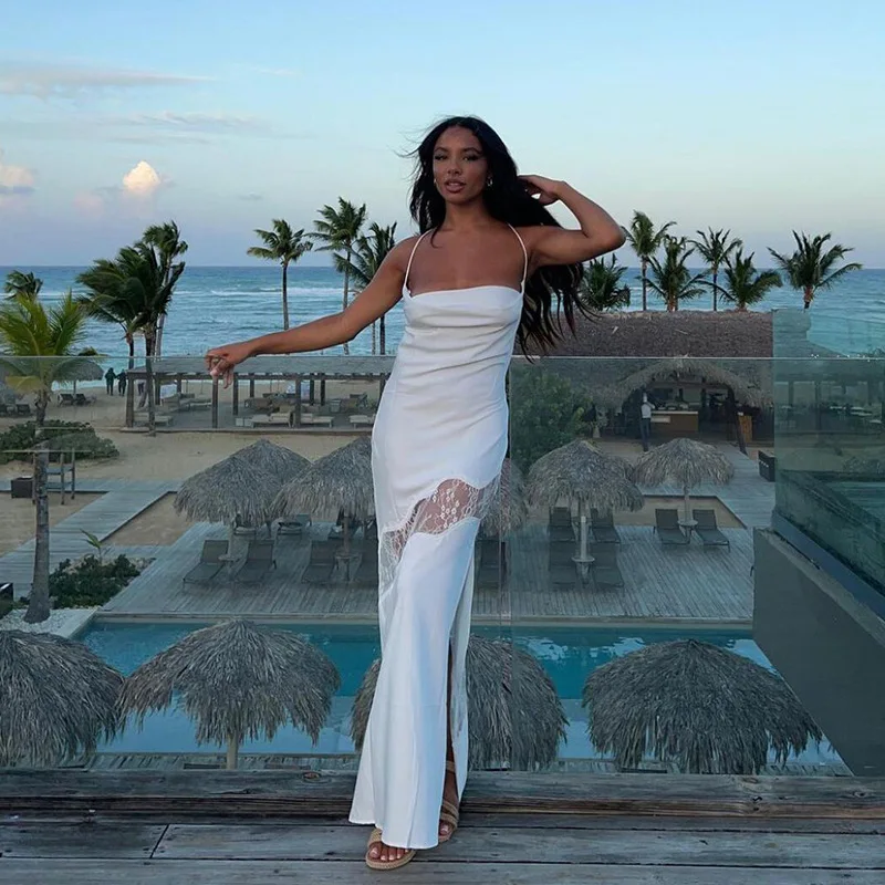 Women Sexy Sleeveless Backless Lace Patchwork Dress Sexy Slit Bodycon Dresses Elegant Party Long Formal Dress fg6100 - View 4 | VelvetHem