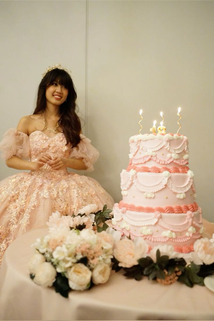 Sweet Pink Tulle Sequin Appliques Ball Gown Quinceanera Dress - View 2 | VelvetHem