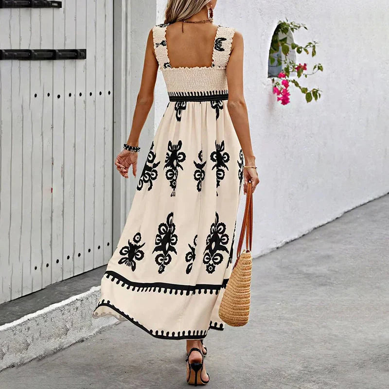 Antonella Exclusive Maxi Dress with Retro Style Chic Silhouette Collection