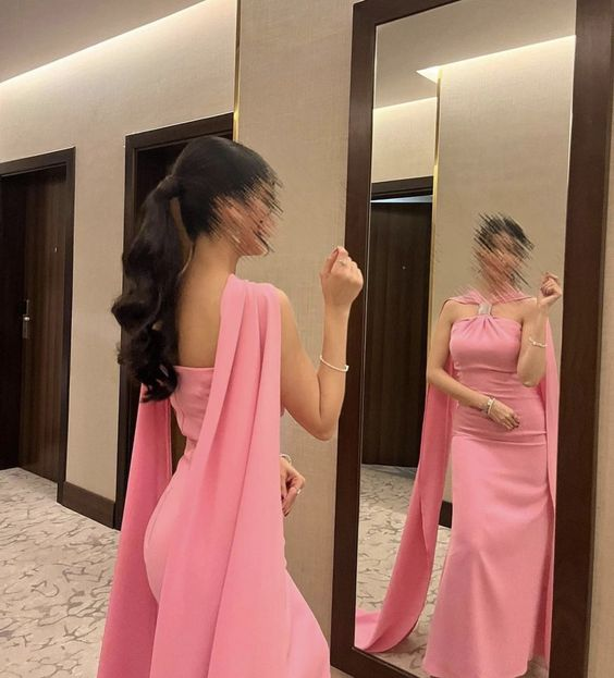 Pink Strapless Evening Dress Women Sexy Backless Floor Length Prom Dress Y6110 - VelvetHem