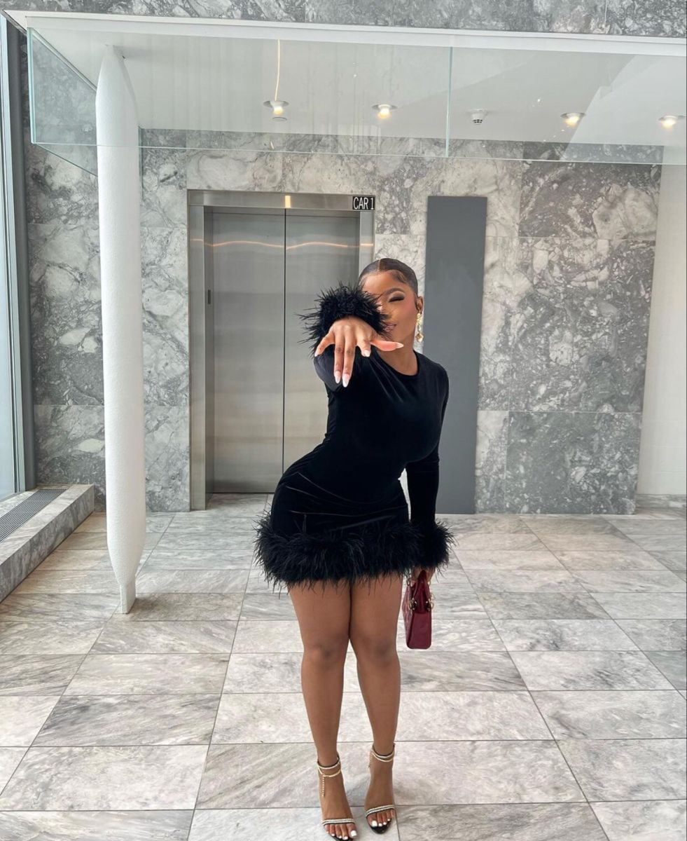 Sexy Black Homecoming Dress with Long Sleeves Black Party Dress Y2515 - VelvetHem