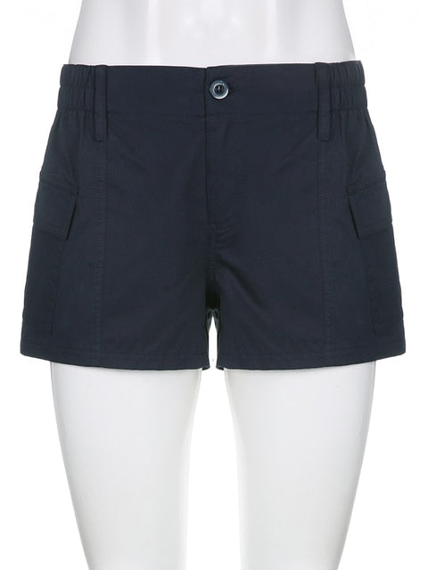 Low Waisted Shorts Harajuku Retro Basic Casual Sporty Bottom Women Biker