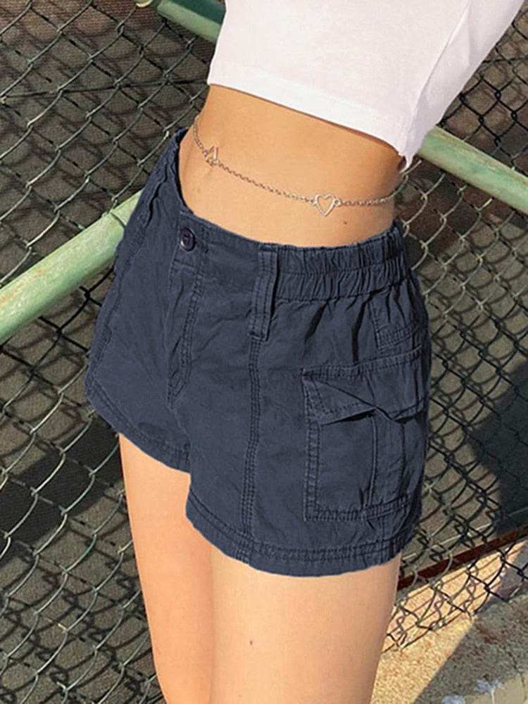 Low Waisted Shorts Harajuku Retro Basic Casual Sporty Bottom Women Biker