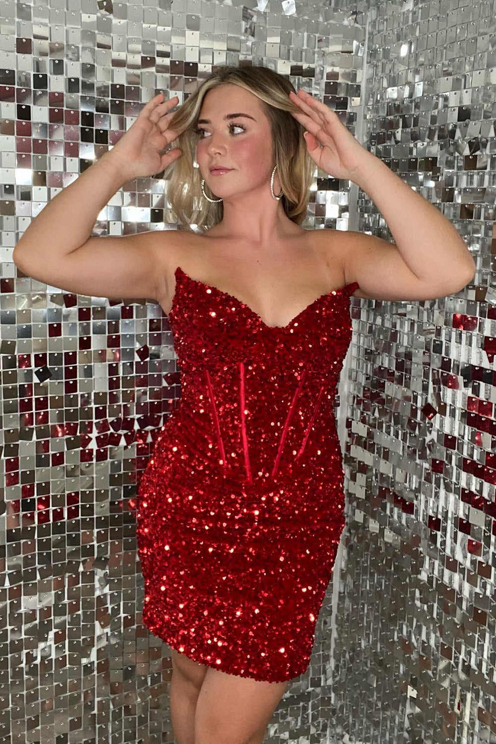 Black Homecoming Dresses Sweetheart Sequin Tight Short Cocktail Dresses