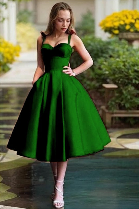 Red Spaghetti Strap Sweetheart Sleeveless A Line Short Homecoming Dress