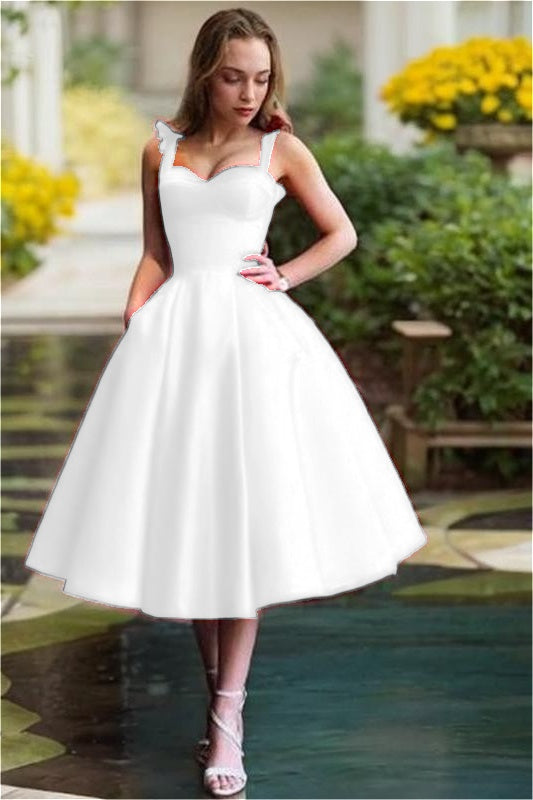 Red Spaghetti Strap Sweetheart Sleeveless A Line Short Homecoming Dress