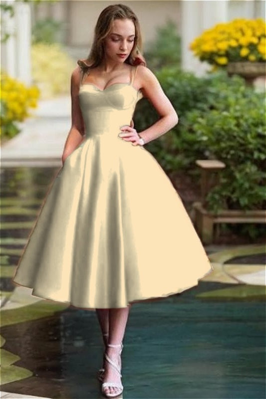 Red Spaghetti Strap Sweetheart Sleeveless A Line Short Homecoming Dress