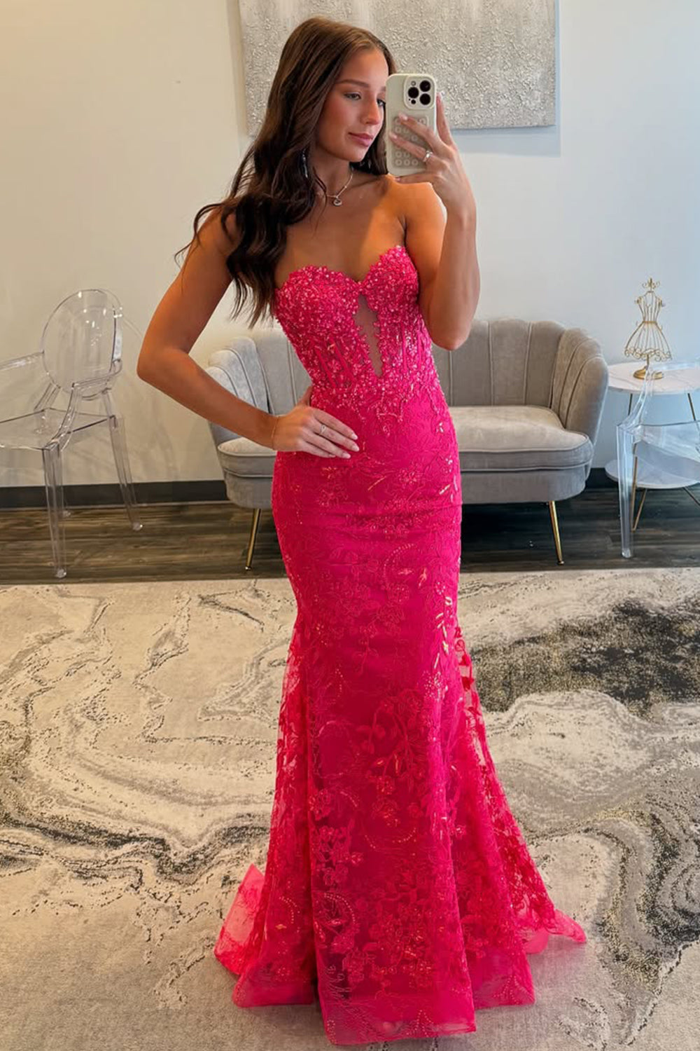 Stunning Black Sweetheart Backless Mermaid Long Prom Dress with Appliques - View 12 | VelvetHem