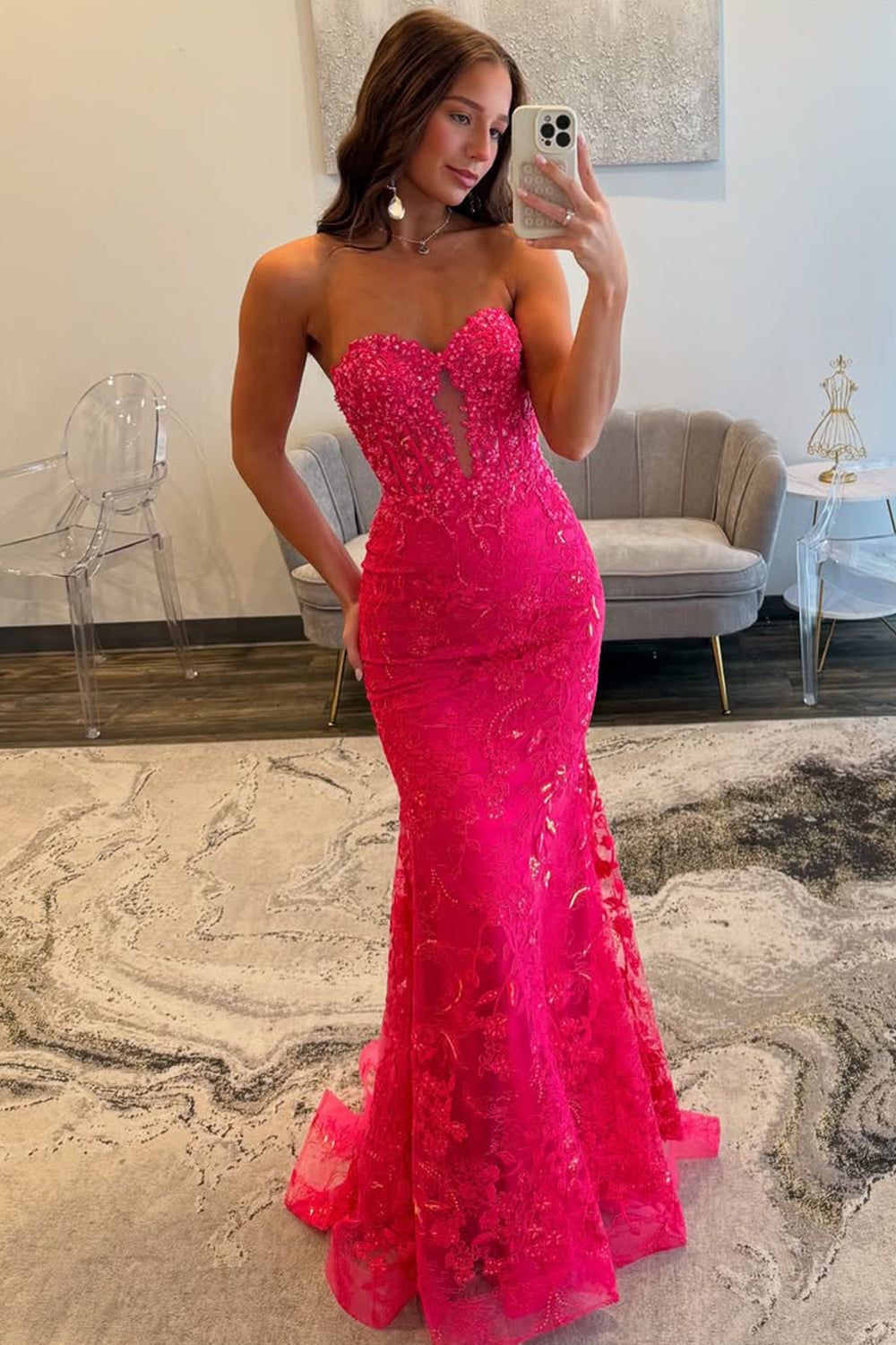 Stunning Black Sweetheart Backless Mermaid Long Prom Dress with Appliques - View 13 | VelvetHem