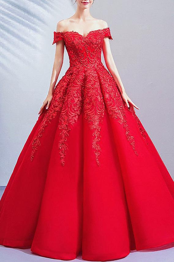 Romantic Plus Size Ball Gown Wedding Dresses Off Shoulder Lace Cap Sleeve Bridal Gowns Online