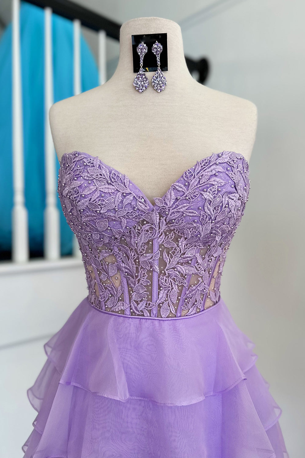 Royal Blue Corset Homecoming Dresses Strapless A Line Short Cocktail Dresses With Ruffles