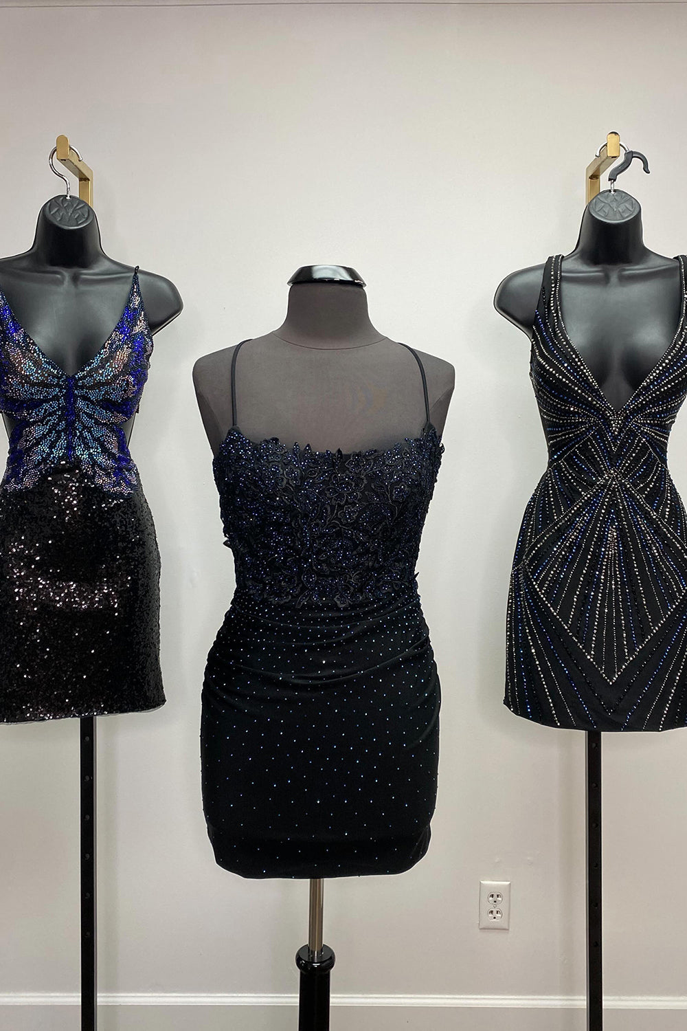 Dark Green Homecoming Dresses Beaded Short Tight Prom Dress with Appliques