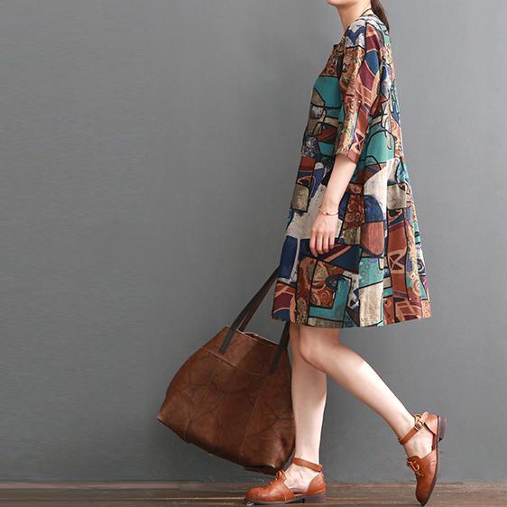 Ruby floral cotton dress pluss size cotton shirt sundresses