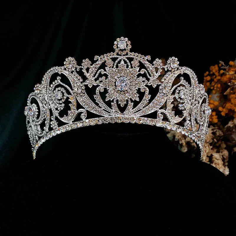 Zircon Crystal Crowns and Tiaras Princess Queen Headband For Brides Women Gift Headpiece Bridal Jewelry Wedding Hair Accessories