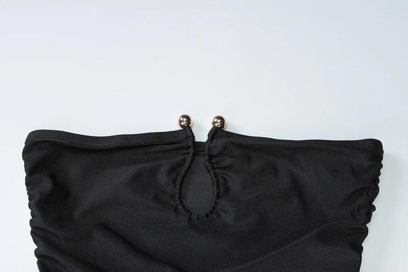 Off - shoulder Black Maxi Dress