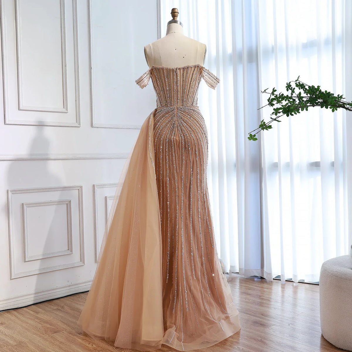 Zapdress Customized Elegant Off the Shoulder Mermaid Evening Dresses with Skirt Formal Party Gowns for Women (ZD17390)