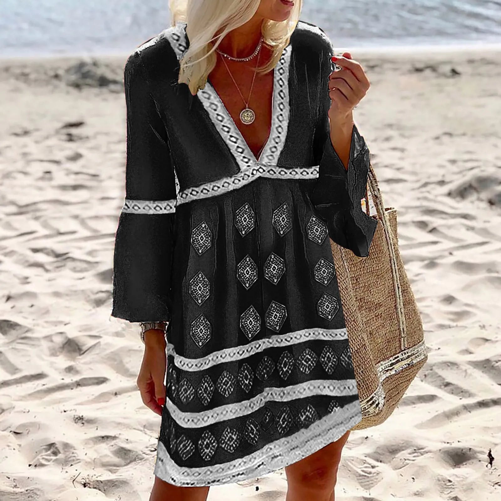 Paloma Minimalist Summer Dress with Batwing Sleeves Boutique Collection